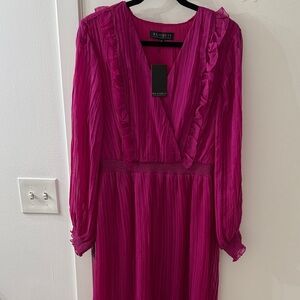 Eloquii Women's Fuchsia Long Sleeve Dress